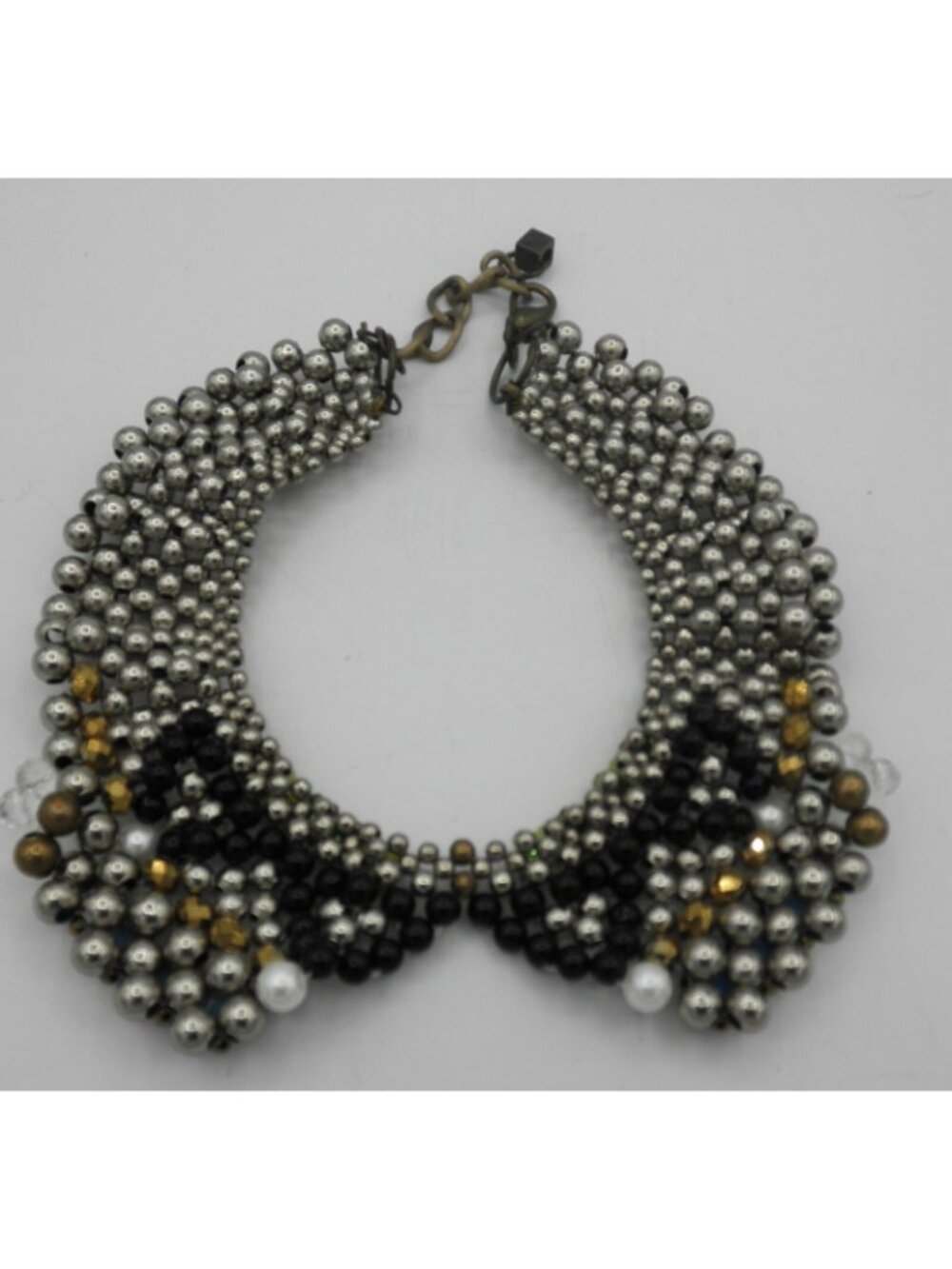 Bold Pam Hiran Anthropologie MultiColor Statement Beaded Collar Choker Necklace - Picture 5 of 8